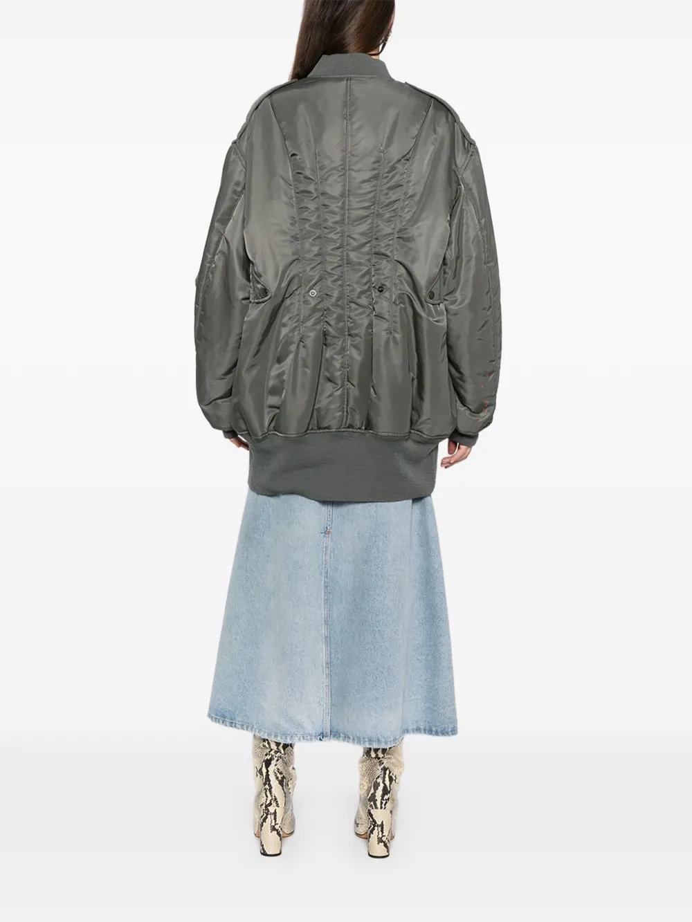 Junya Watanabe Long-line Bomber Jacket in Green, view 4