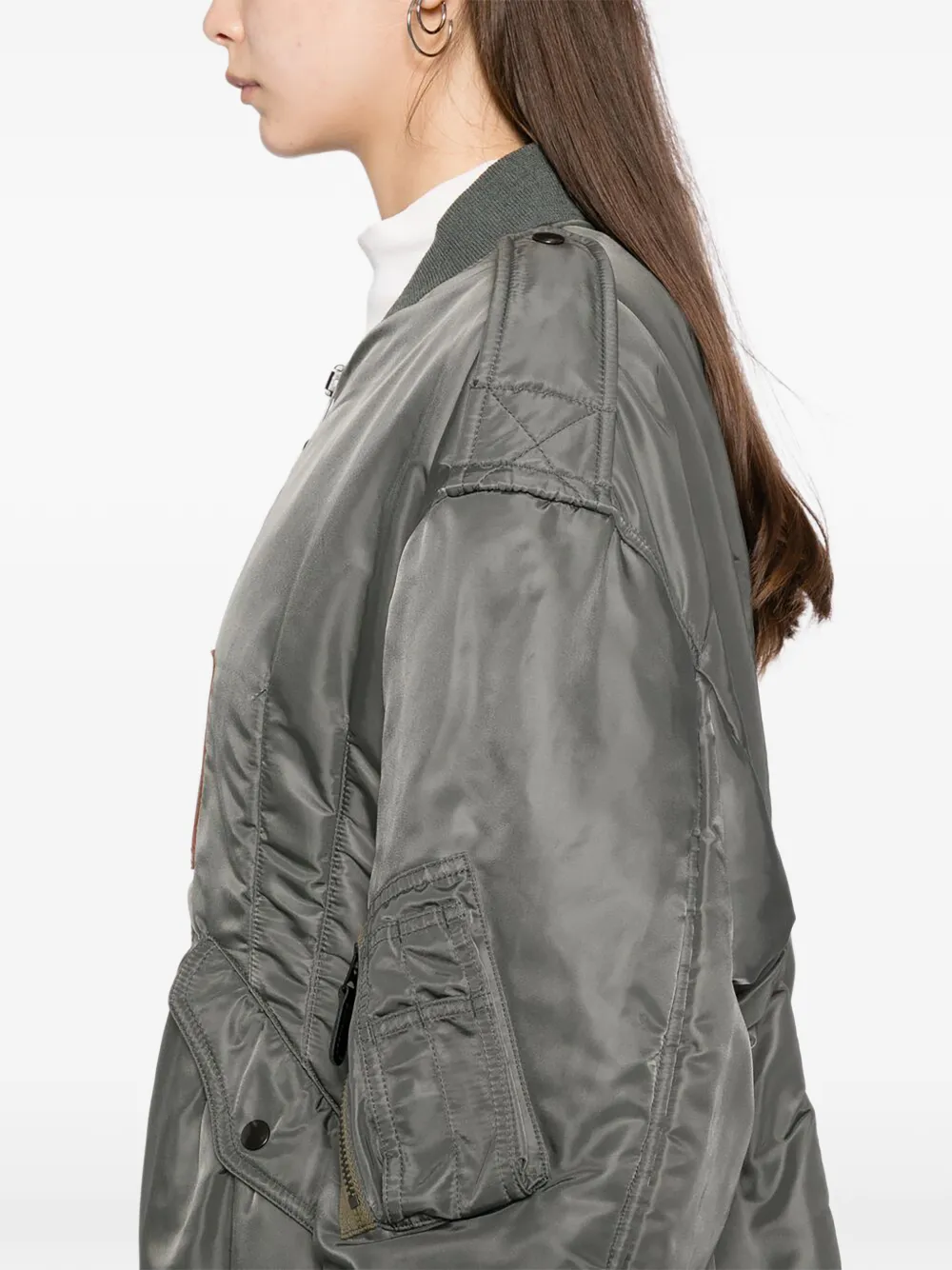 Junya Watanabe Long-line Bomber Jacket in Green, view 5