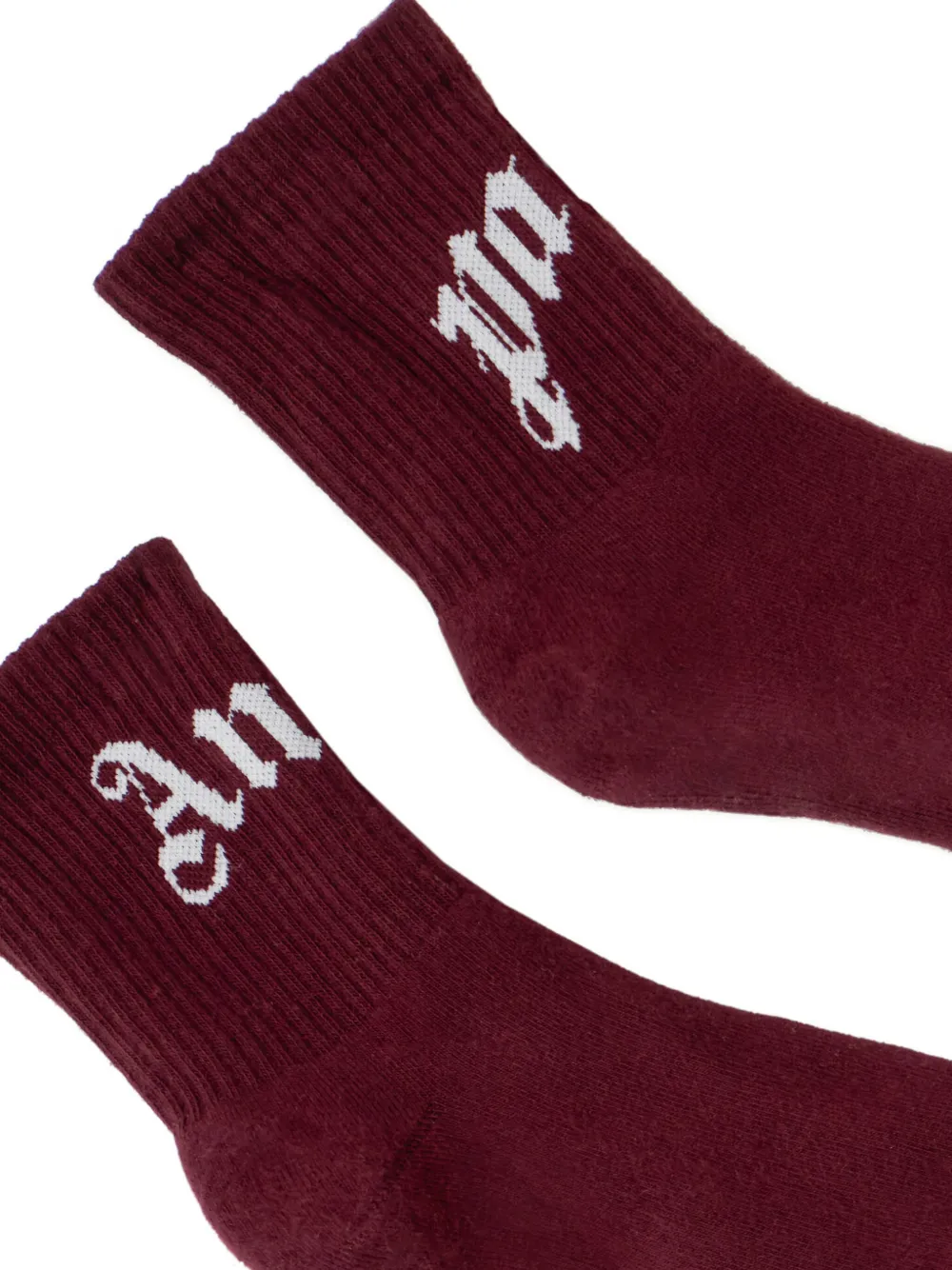 Palm Angels Logo Socks In Red