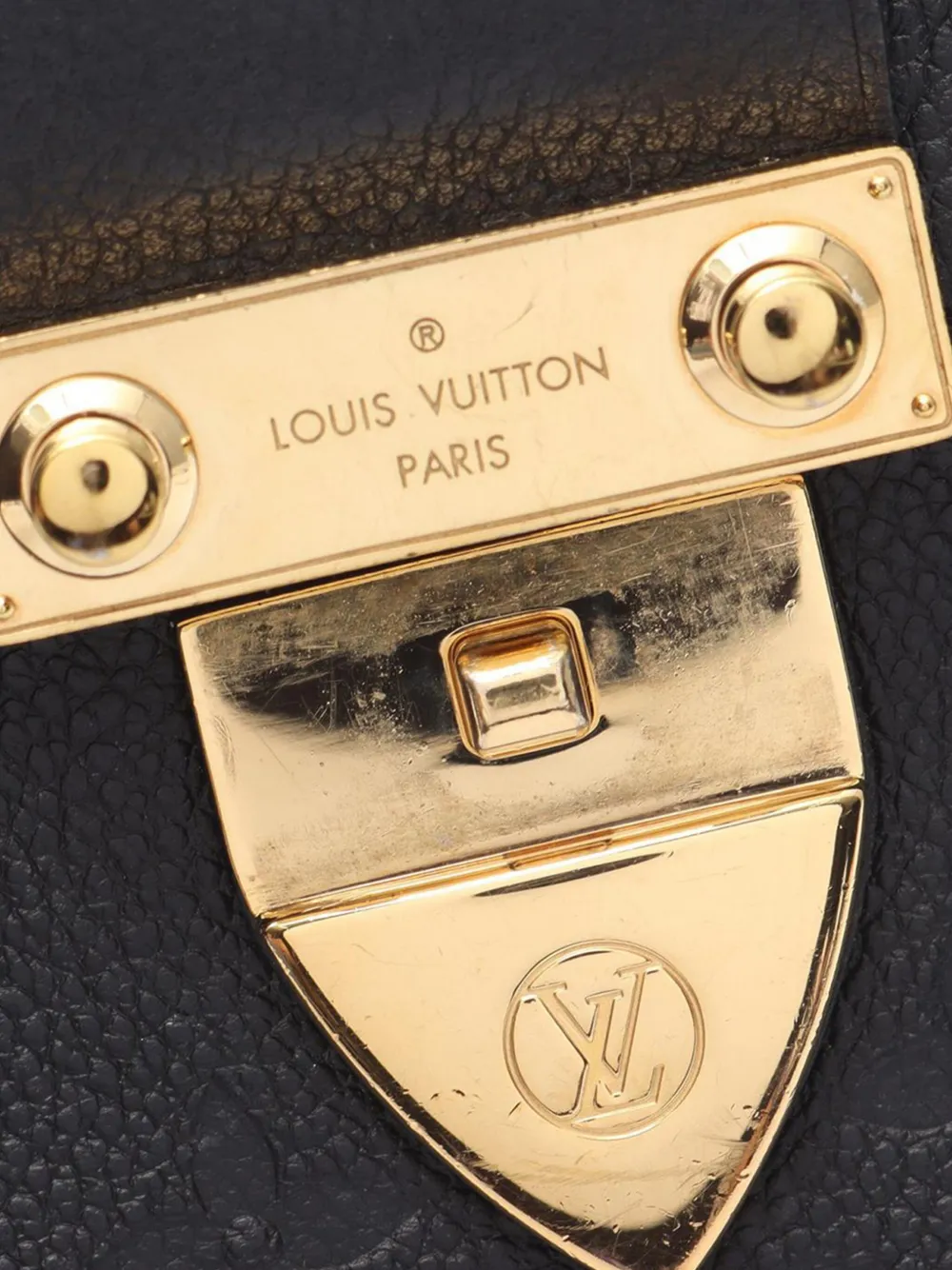 Pre-owned Louis Vuitton 2018 Monogram Empreinte Saint Sulpice Bb Crossbody Bag In Black