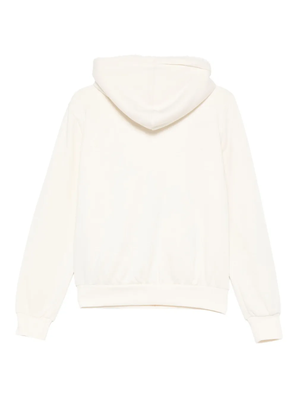 Emporio Armani logo-embroidered zip-up hoodie - Wit