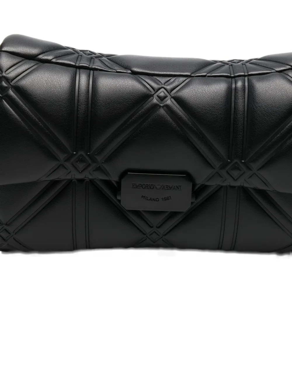 Emporio Armani Quilted Chain Clutch Bag In Black