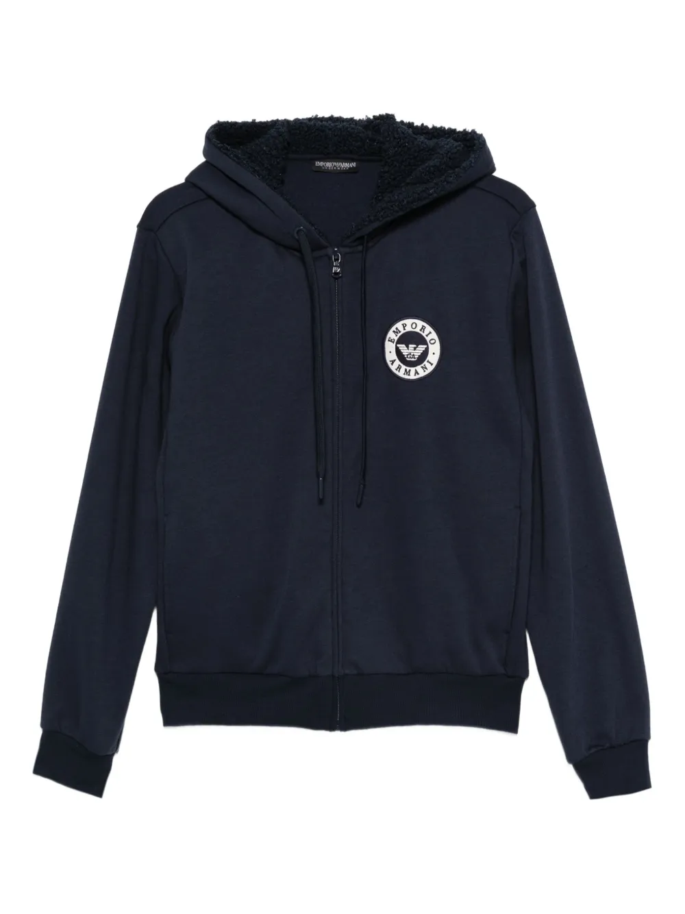 Emporio Armani logo-patch hoodie - Blu