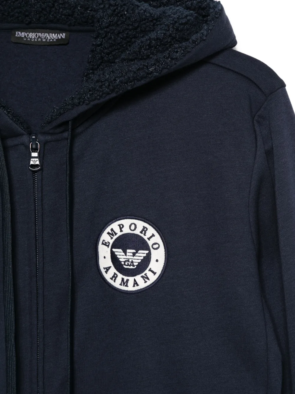 Emporio Armani Hoodie met logopatch Blauw