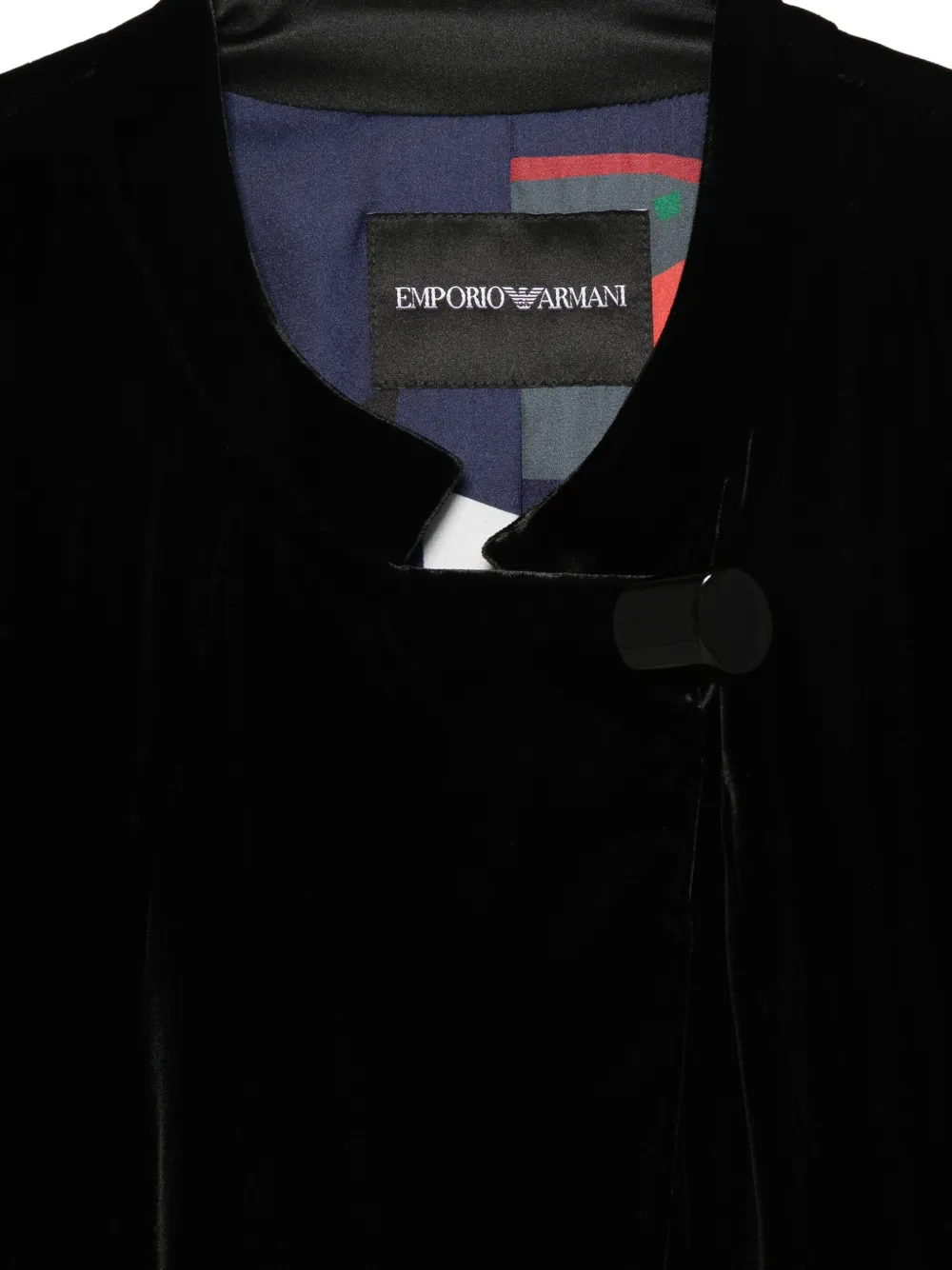 Emporio Armani Fluwelen jas met knopen Zwart