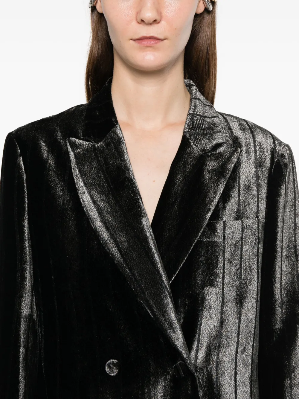 Emporio Armani Jack met dubbele rij knopen Zwart