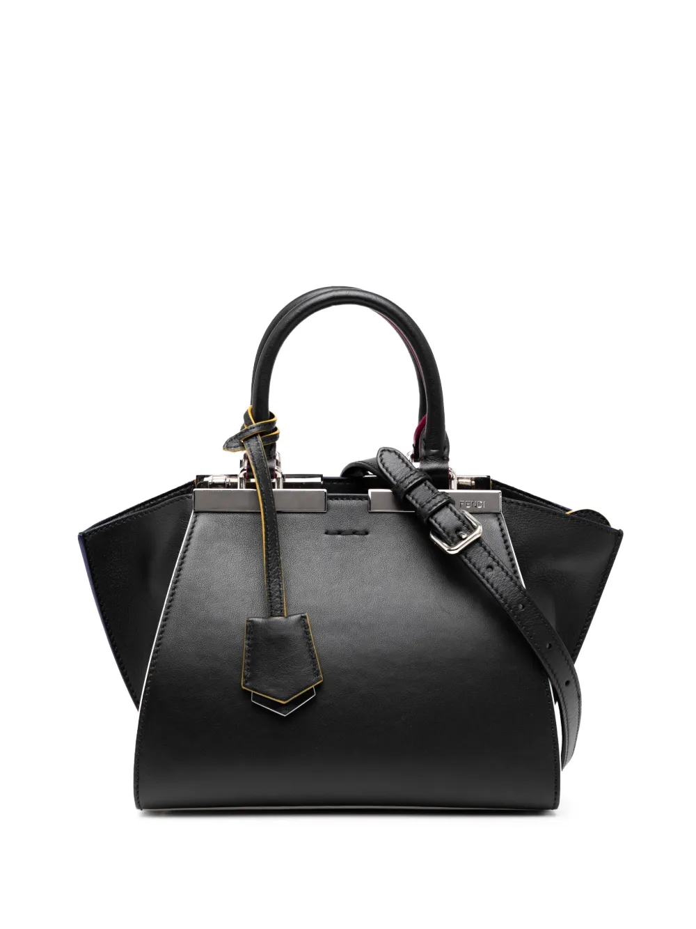 Fendi Pre-Owned 2010-2025 ミニ カーフスキン トロワジュール サッチェルバッグ - ブラック