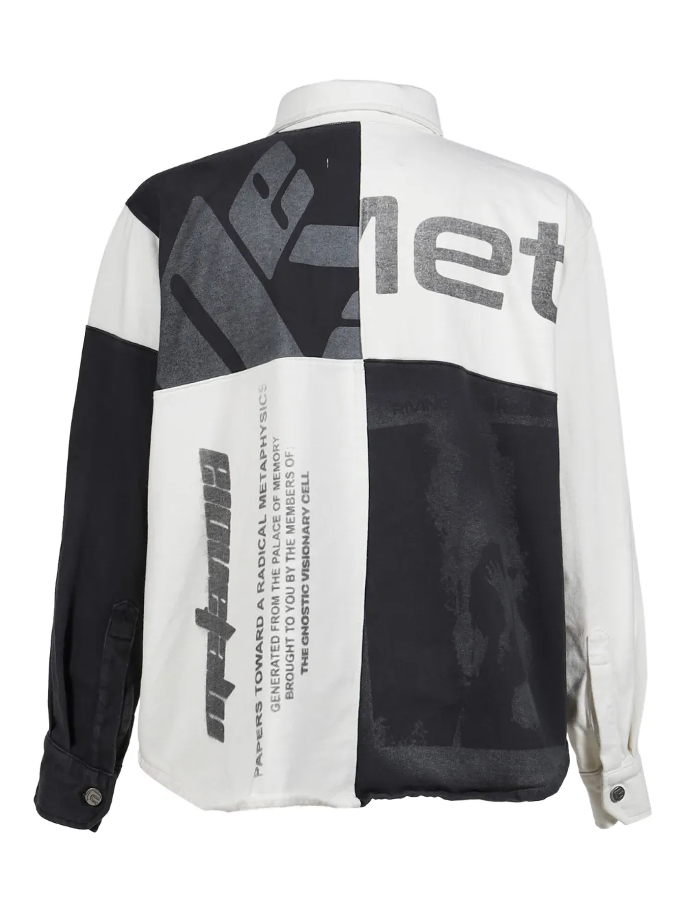 RRR123 Poloshirt met colourblocking - Wit