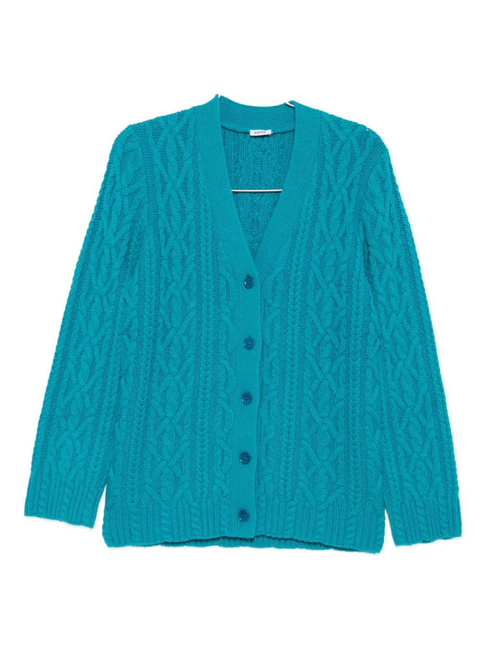Aspesi Cable-knit Buttoned Cardigan In Blue