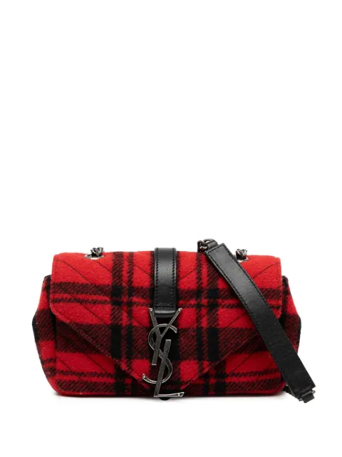 Saint Laurent Pre-Owned 2015 Baby Chevron Tartan Wool Monogram Classic Chain Bag crossbody bag