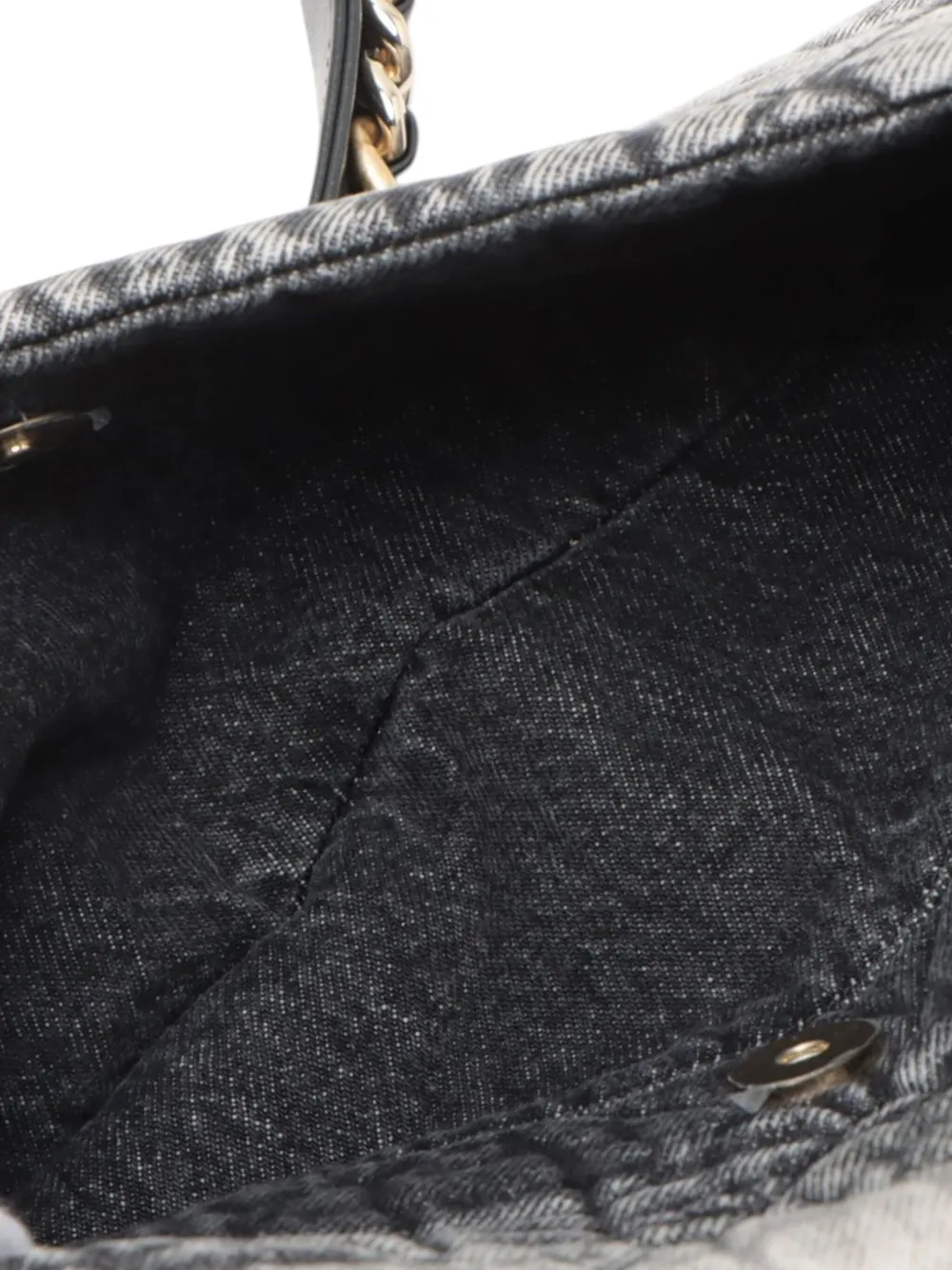Pre-owned Chanel 2021-2025 Large Quilted Washed Denim 19 Flap Satchel In Gray