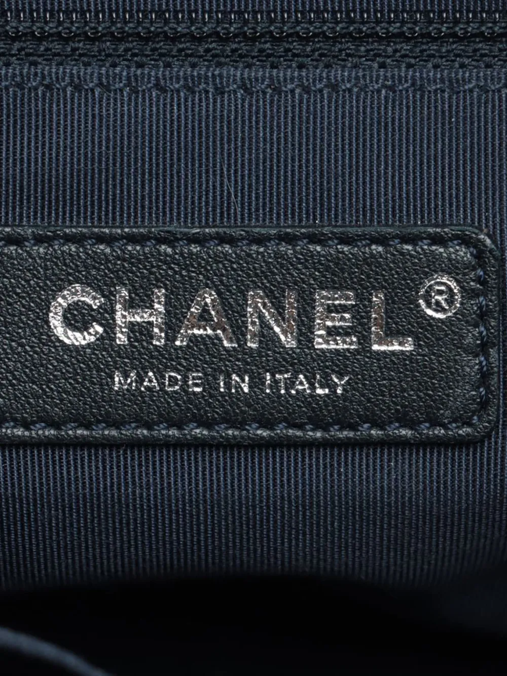 Pre-owned Chanel 2018 Large Printed Denim And Calfskin Gabrielle Hobo Crossbody Bag In Blue
