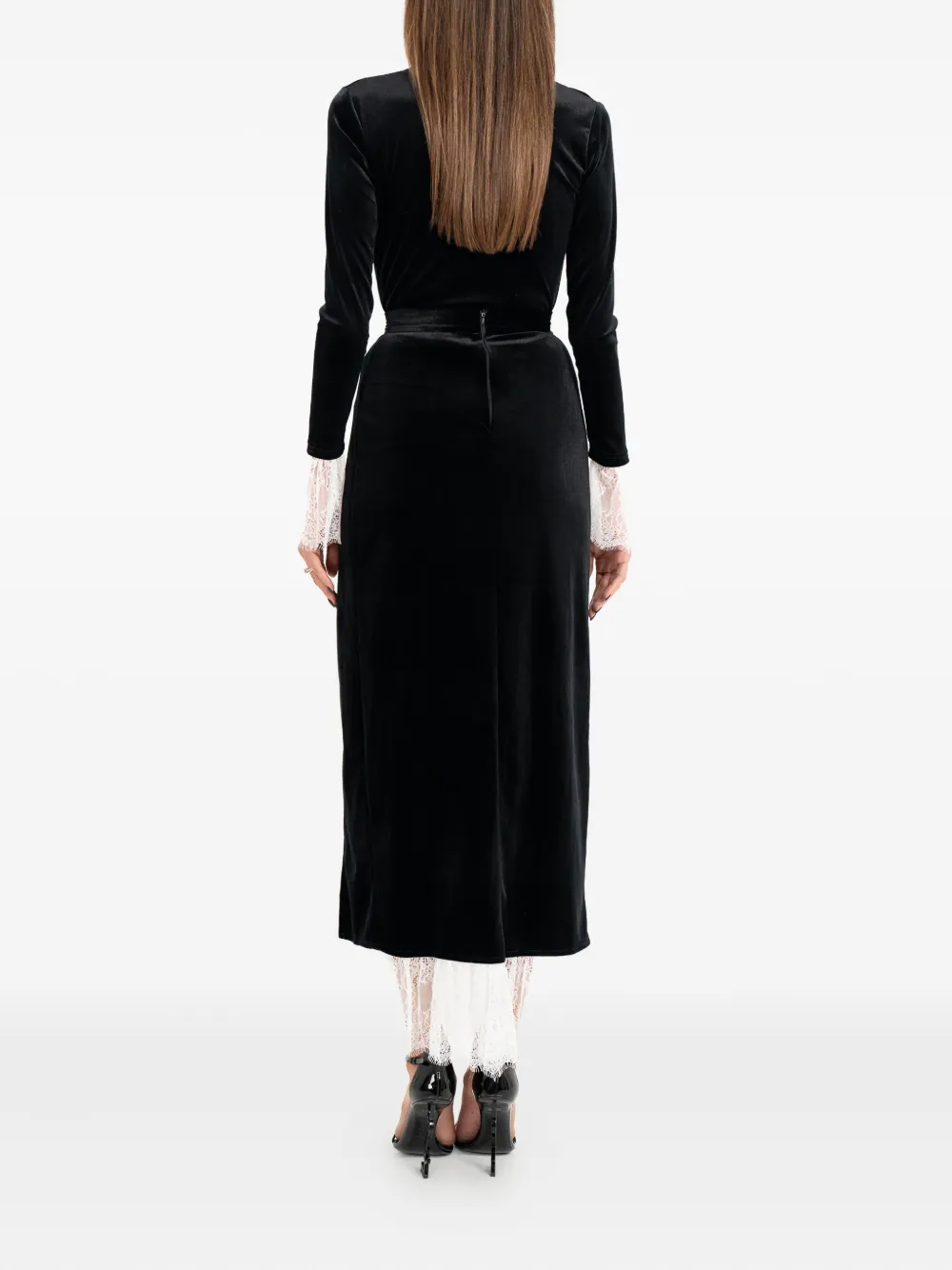 Ana Radu V-neck Midi Dress In Black