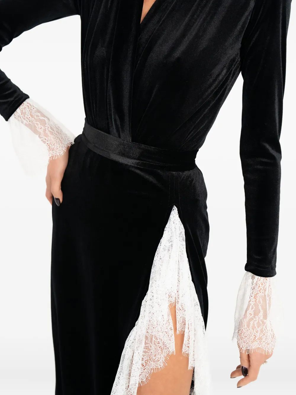 Ana Radu V-neck Midi Dress In Black