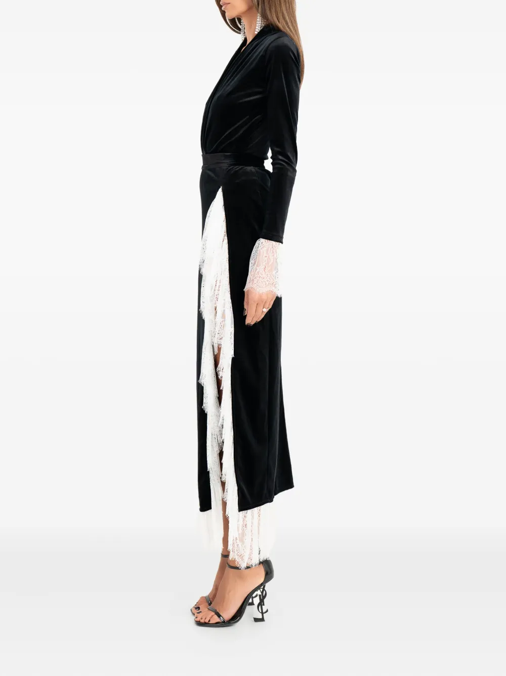 Ana Radu V-neck Midi Dress In Black