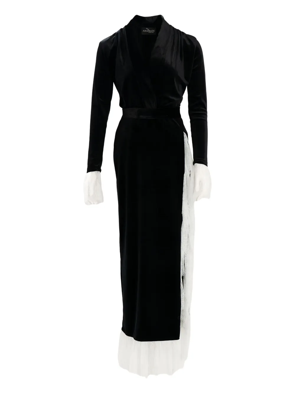Ana Radu V-neck midi dress - ブラック Ana Radu V-neck midi dress - ブラック