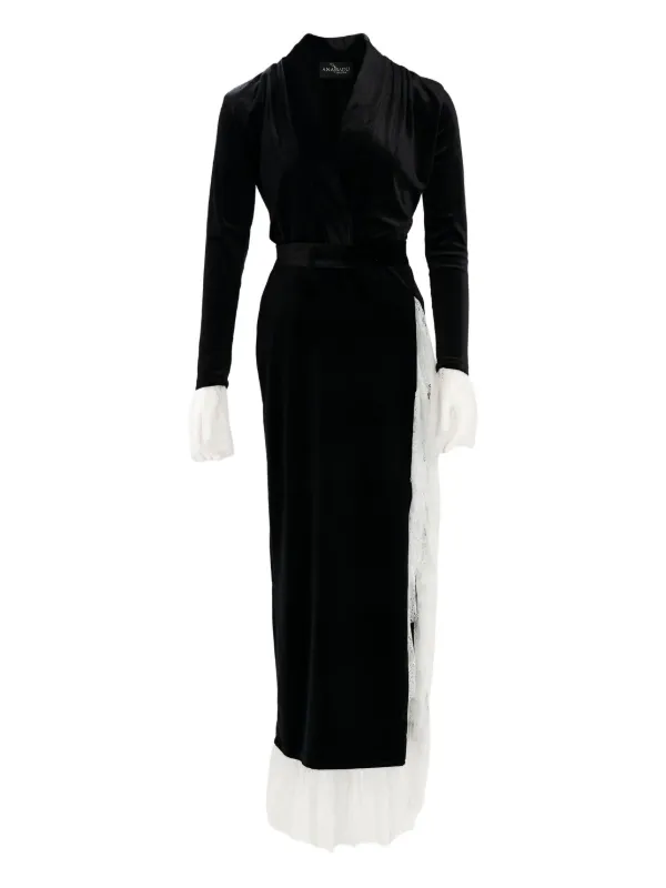 Ana Radu V-neck Midi Dress | Black | FARFETCH