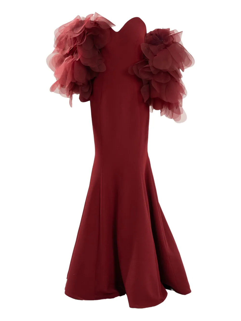 Ana Radu Ruffled Off-shoulder Maxi Dress In Red