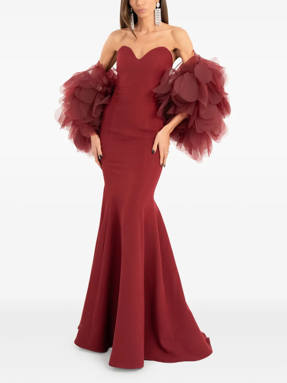 Ana Radu ruffled off-shoulder maxi dress - Rood