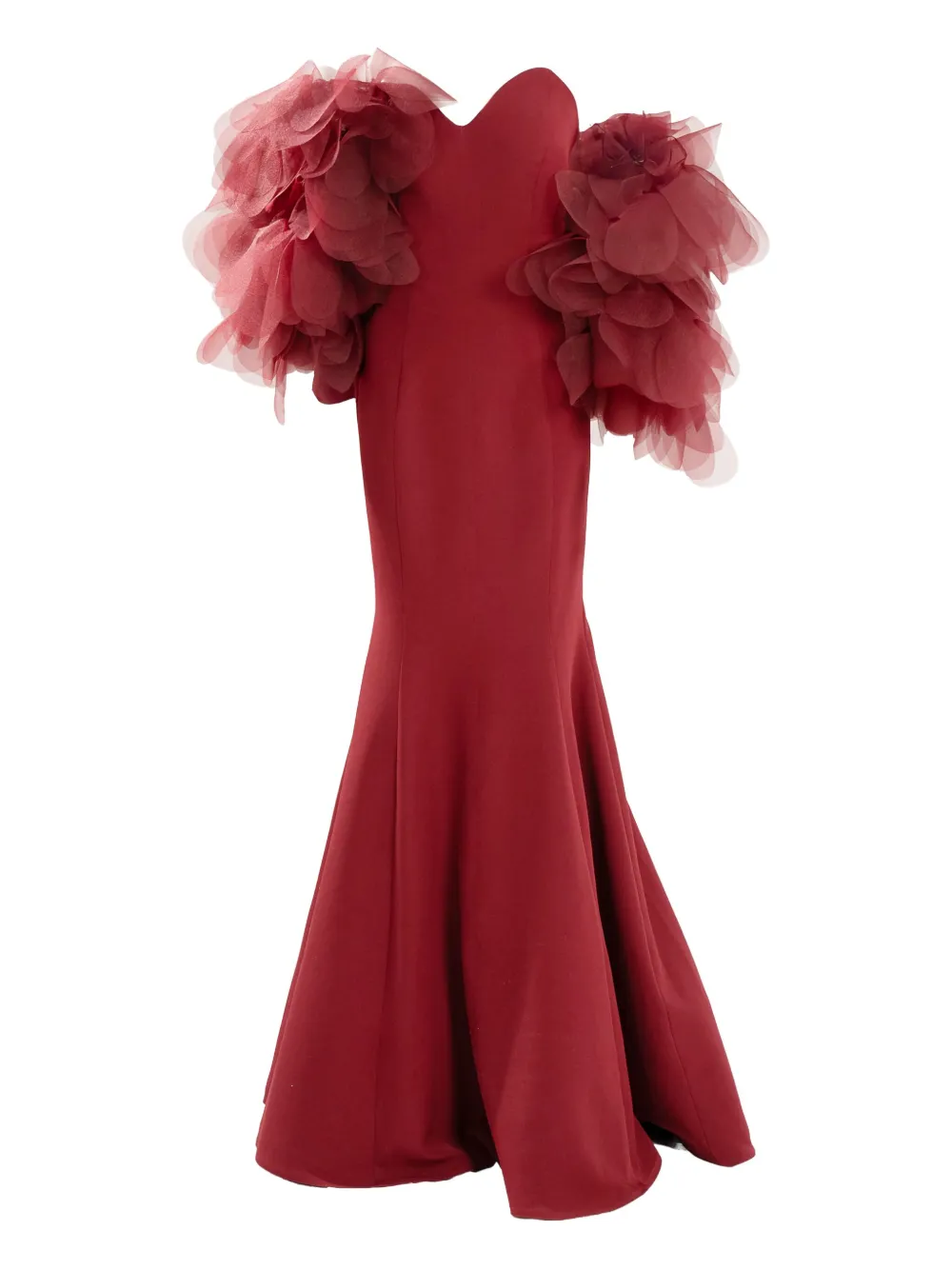 Ana Radu ラッフル オフショルダー マキシドレス - レッド Ana Radu ラッフル オフショルダー マキシドレス - レッド