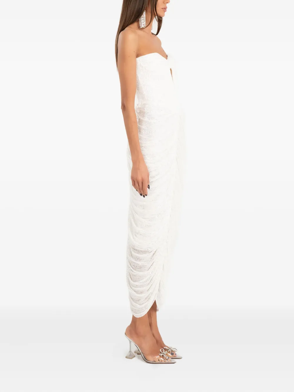 Ana Radu Midi-jurk verfraaid met pailletten Wit