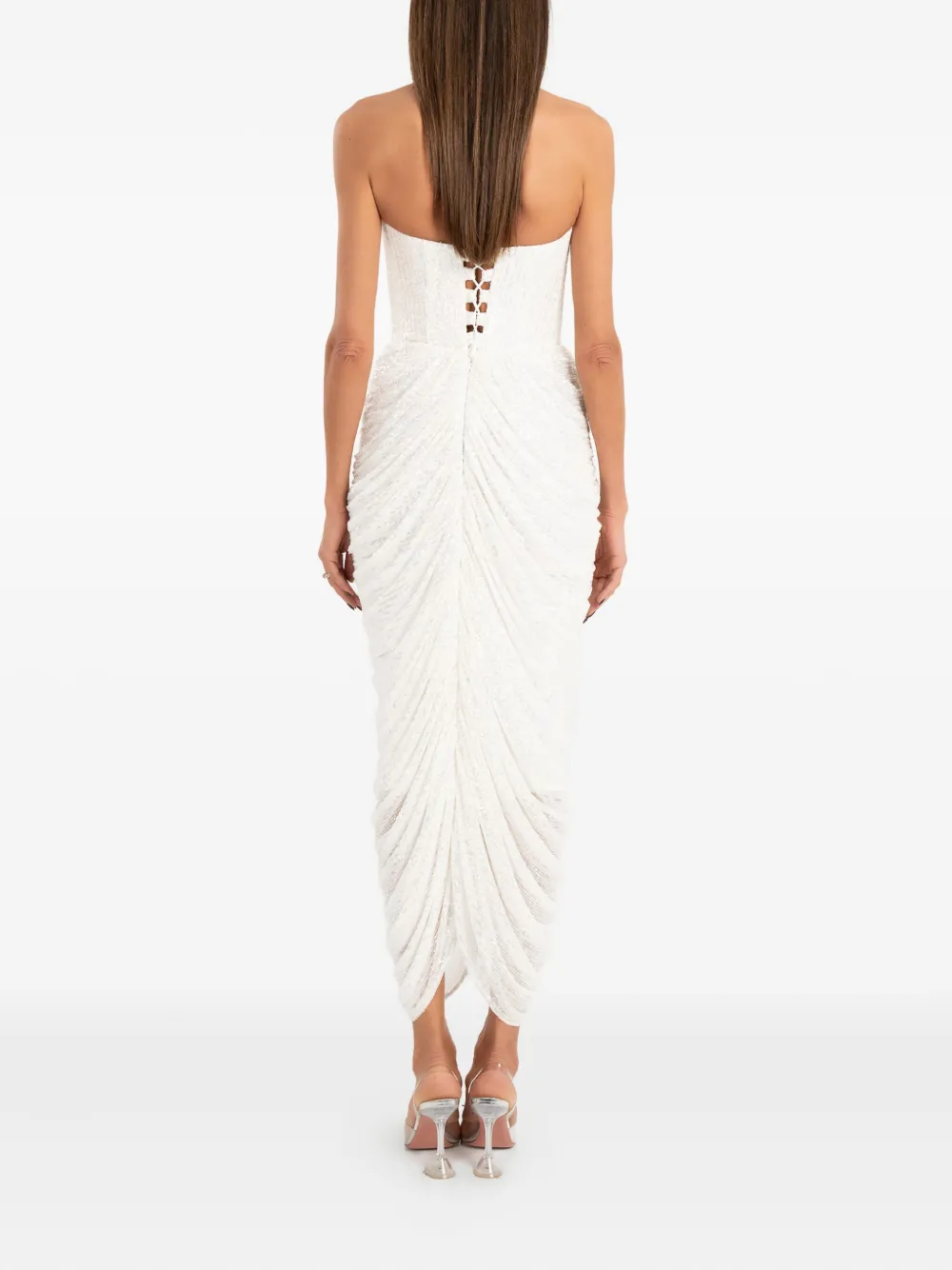 Ana Radu Midi-jurk verfraaid met pailletten Wit