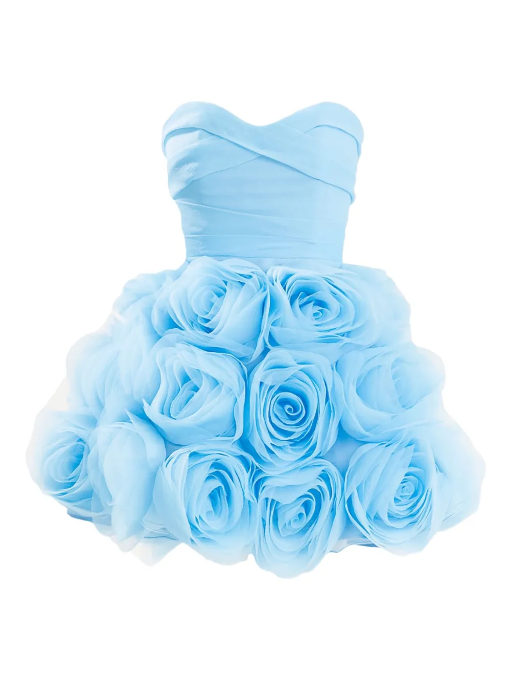 Ana Radu rose strapless mini dress - ブルー Ana Radu rose strapless mini dress - ブルー