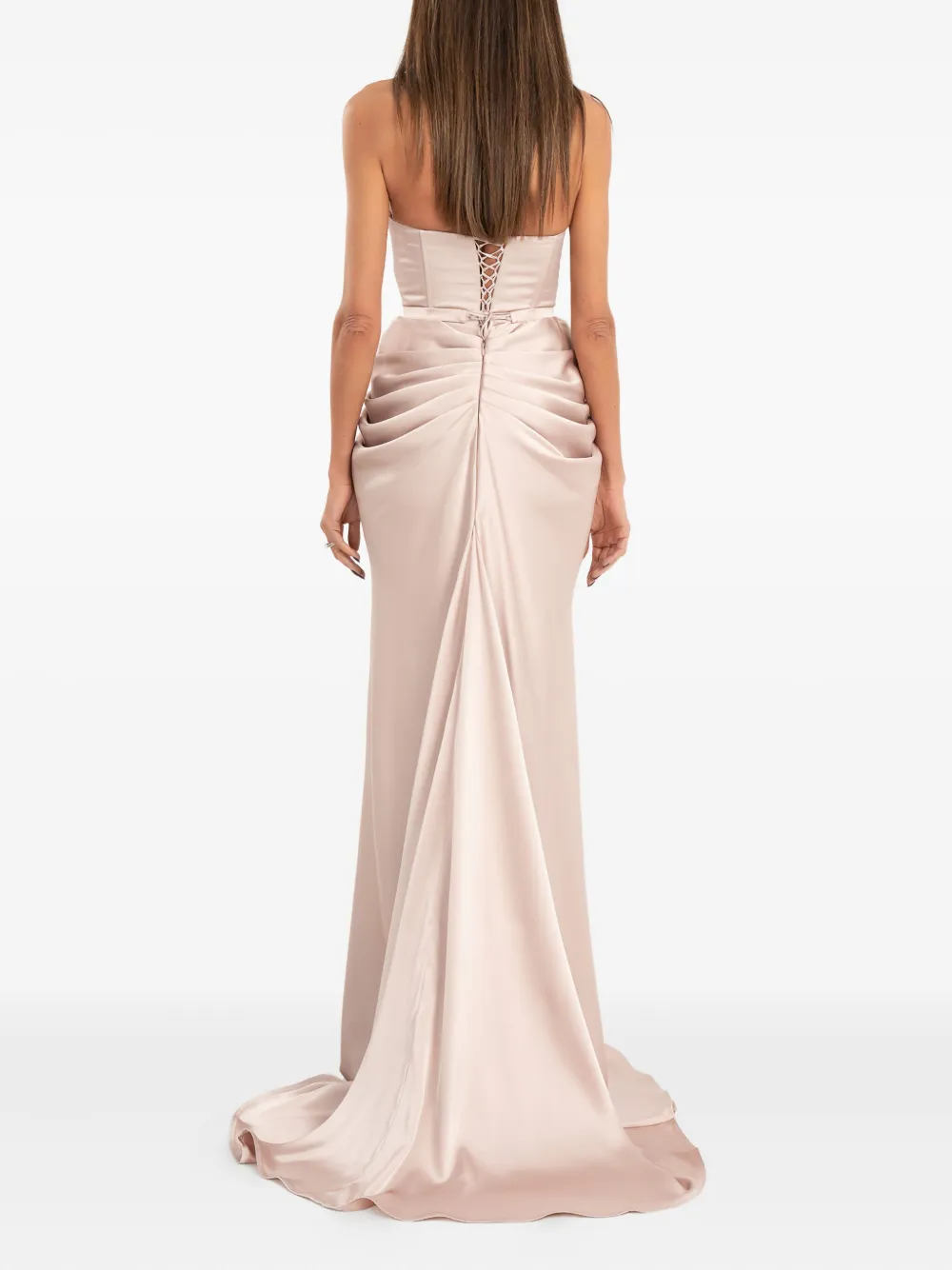 Ana Radu Corset Maxi Dress In Neutral