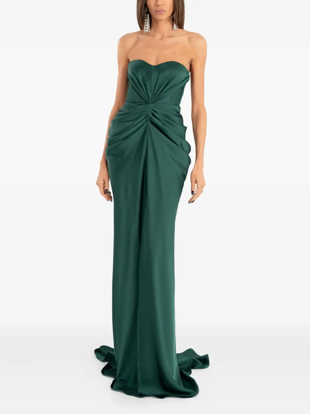 Ana Radu Strapless Maxi Dress In Green