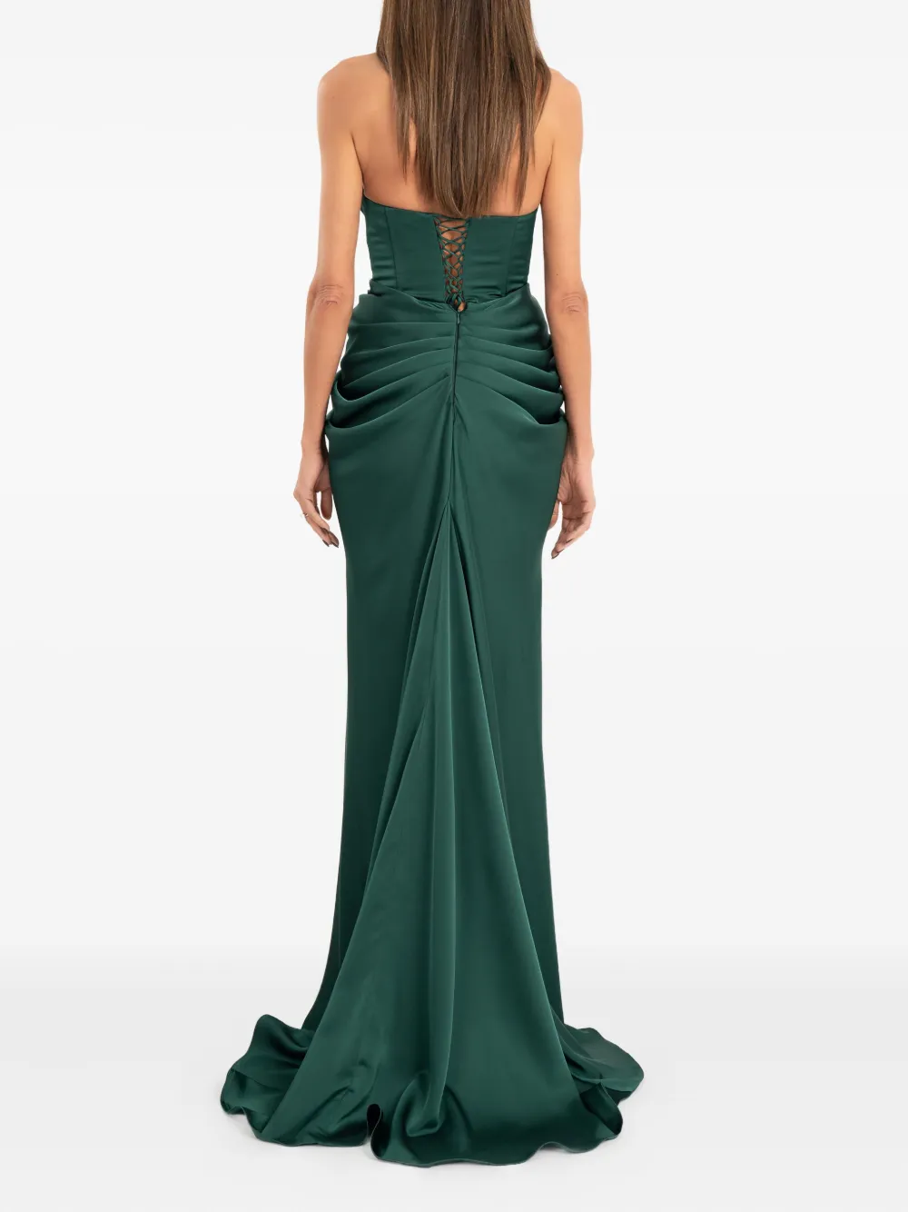 Ana Radu Strapless Maxi Dress In Green