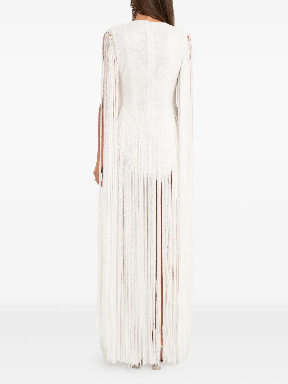Ana Radu Sequin-embellished Maxi Dress In White