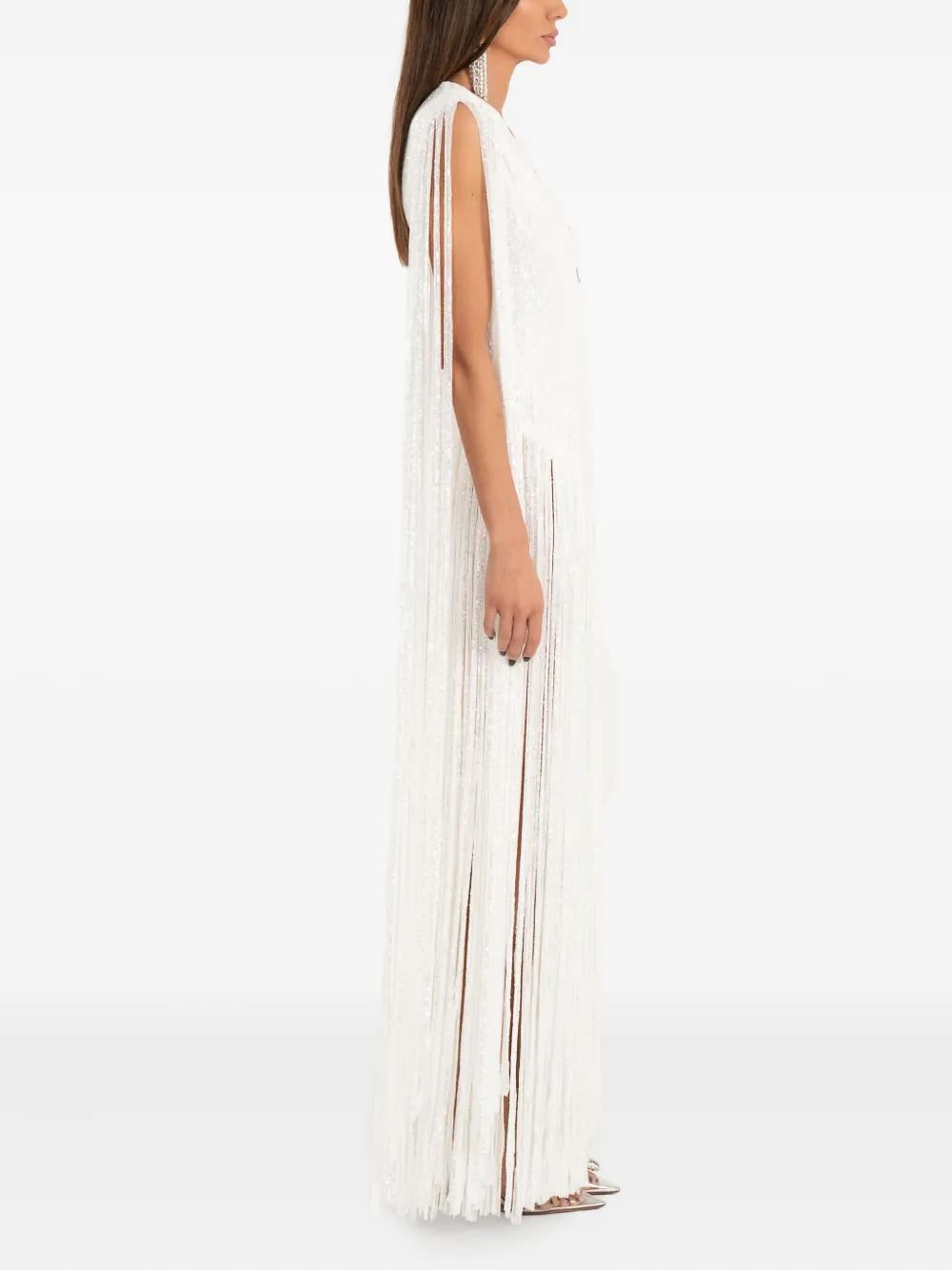 Ana Radu Sequin-embellished Maxi Dress In White