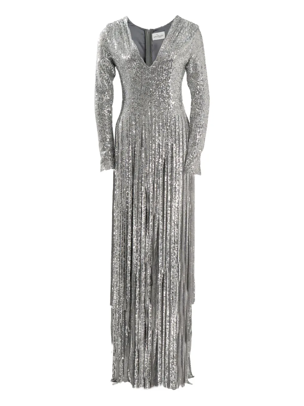 Ana Radu Sequin-embellishment Maxi Dress In Gray
