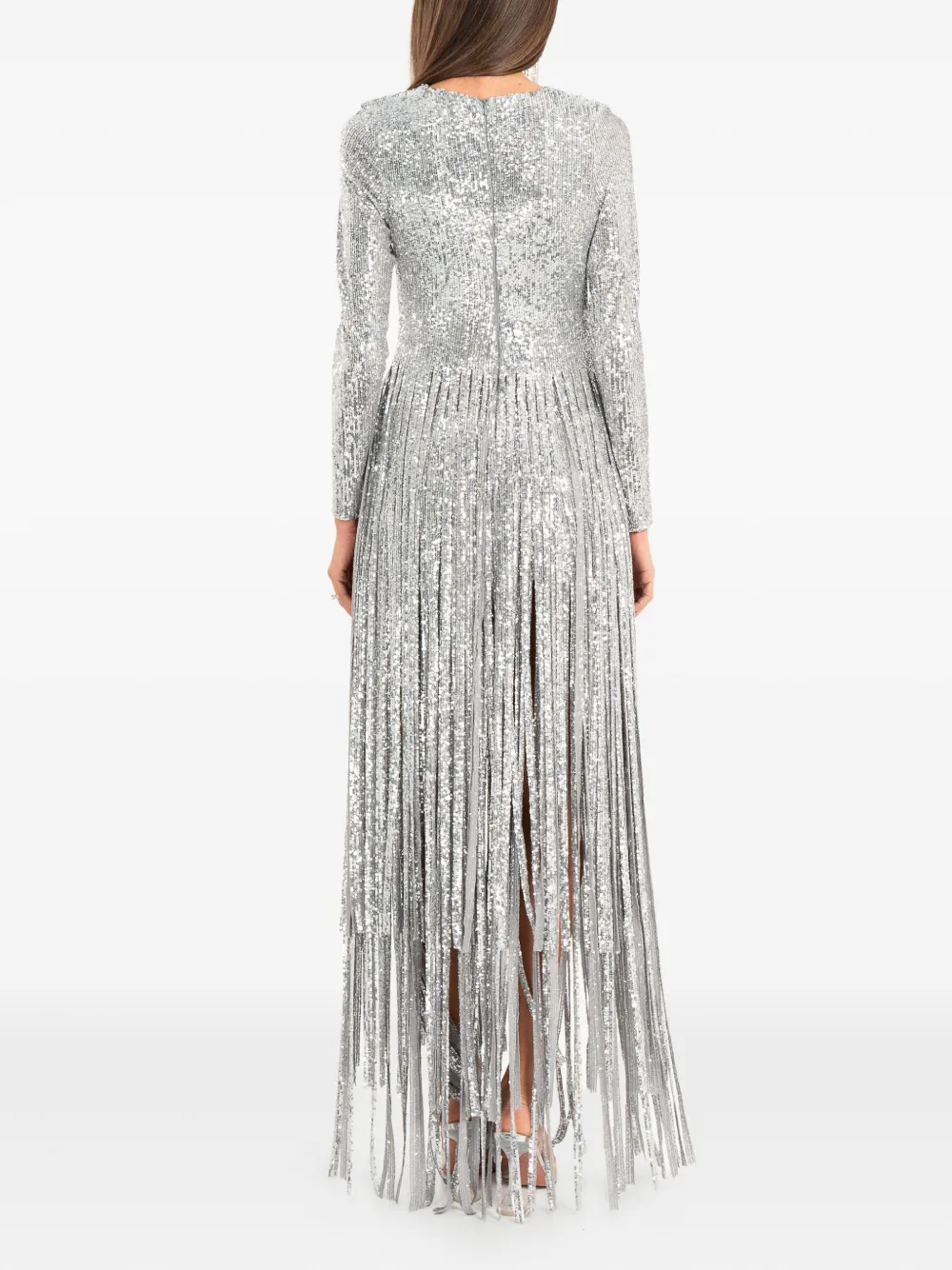 Ana Radu Sequin-embellishment Maxi Dress In Gray