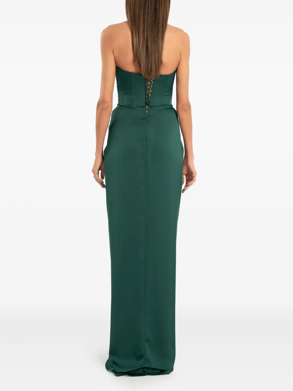 Ana Radu Corset Maxi Dress In Green