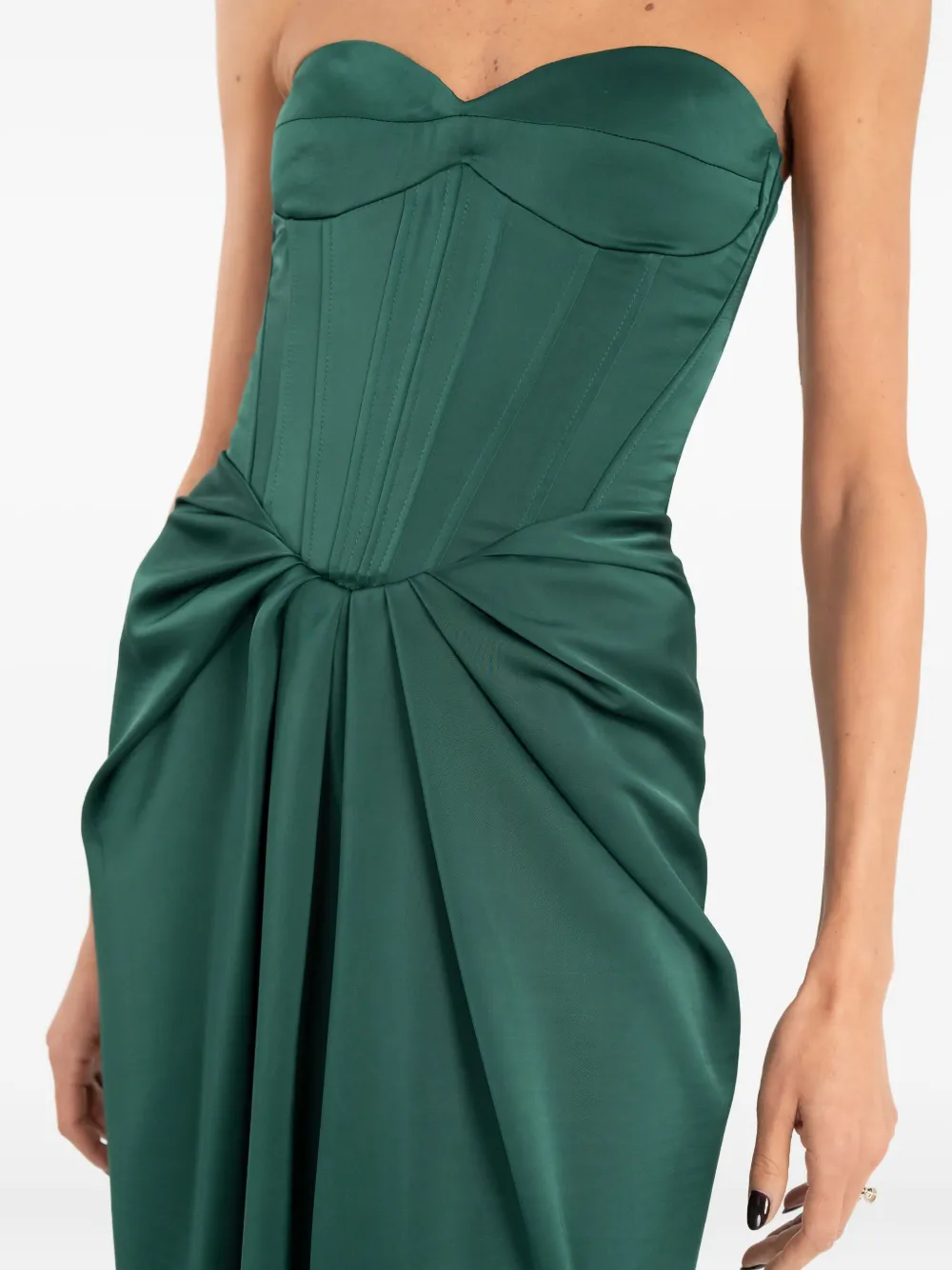 Ana Radu Corset Maxi Dress In Green