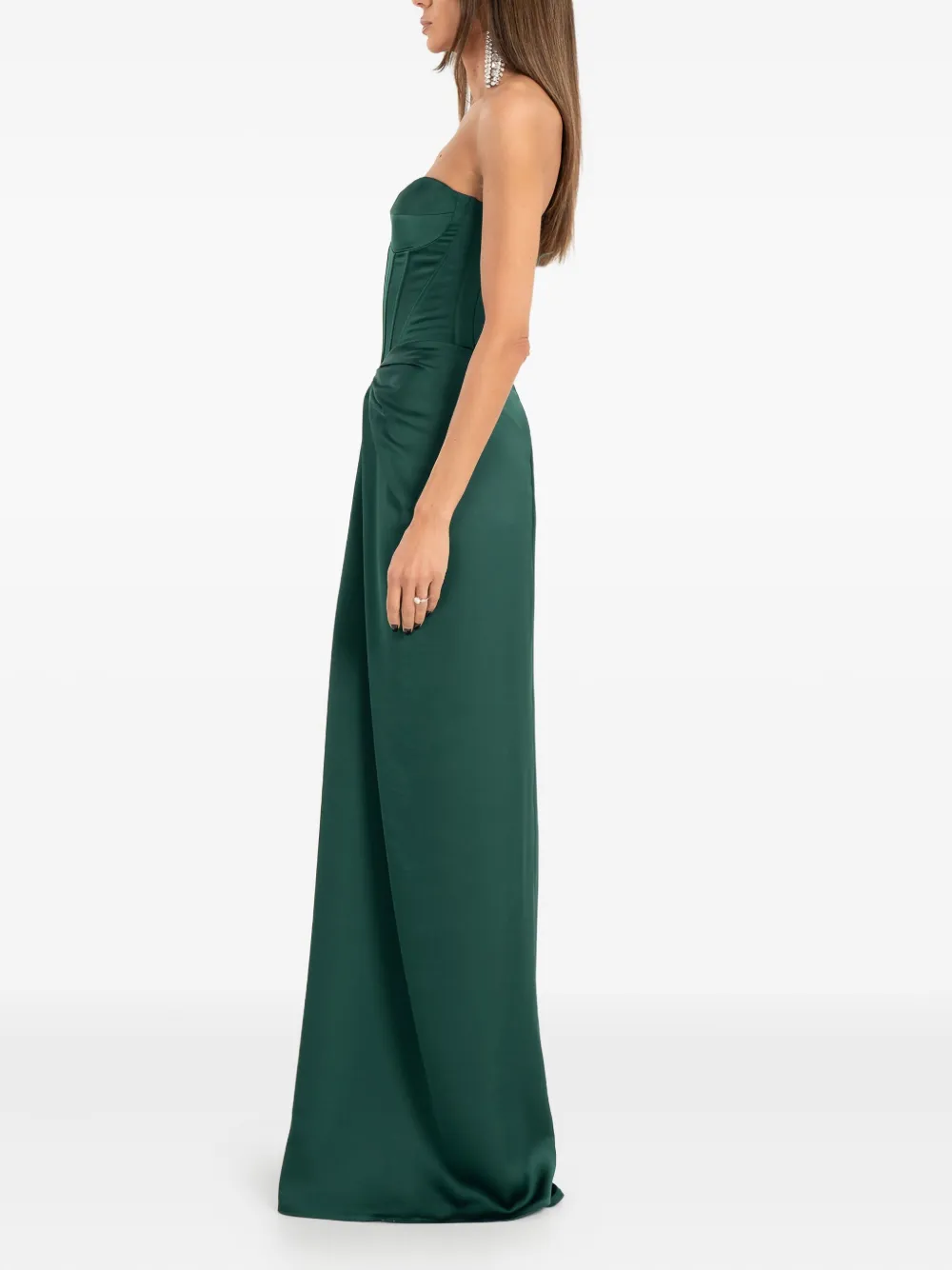 Ana Radu Corset Maxi Dress In Green
