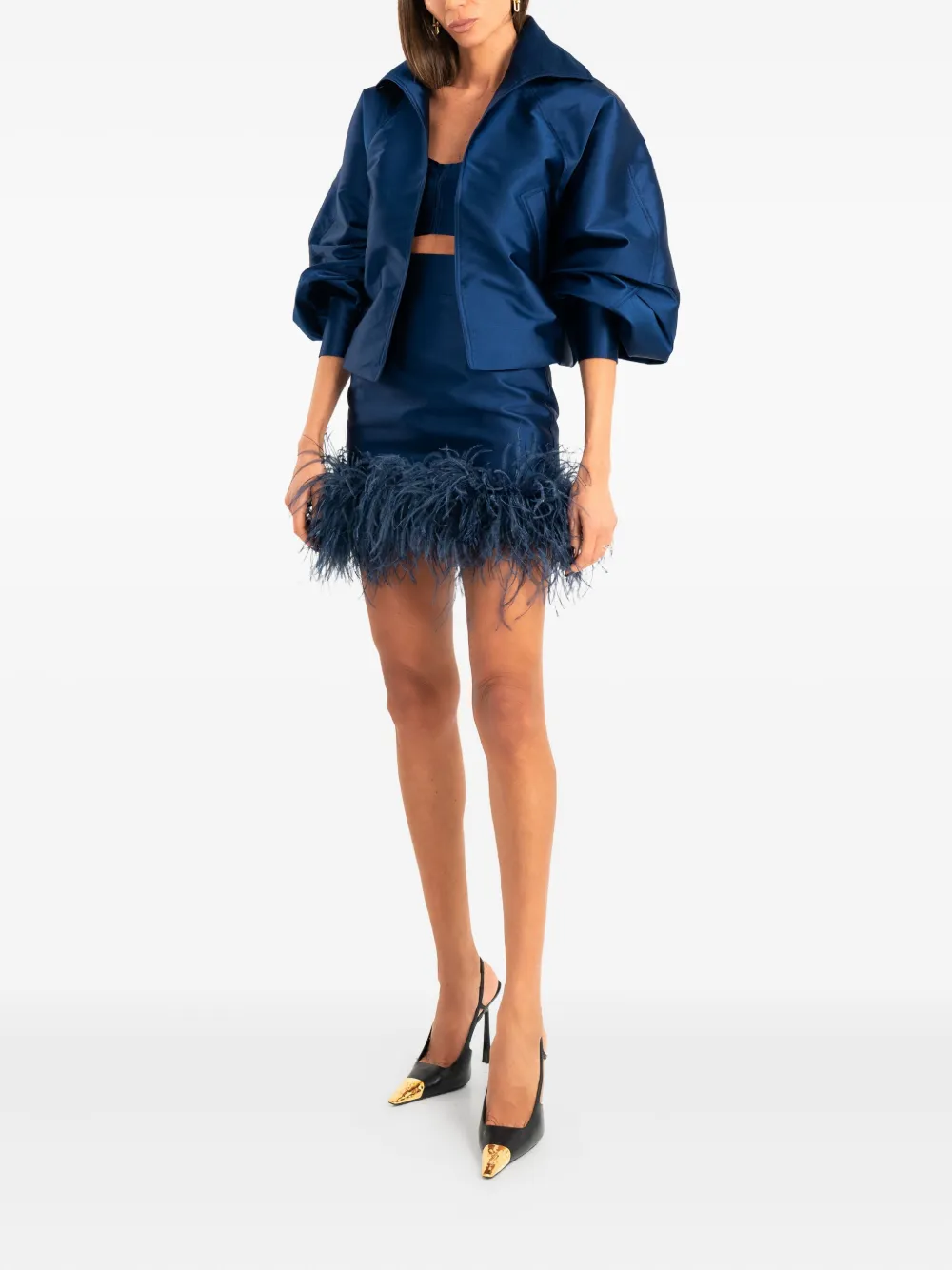 Ana Radu Balloon-sleeve Jacket In Blue
