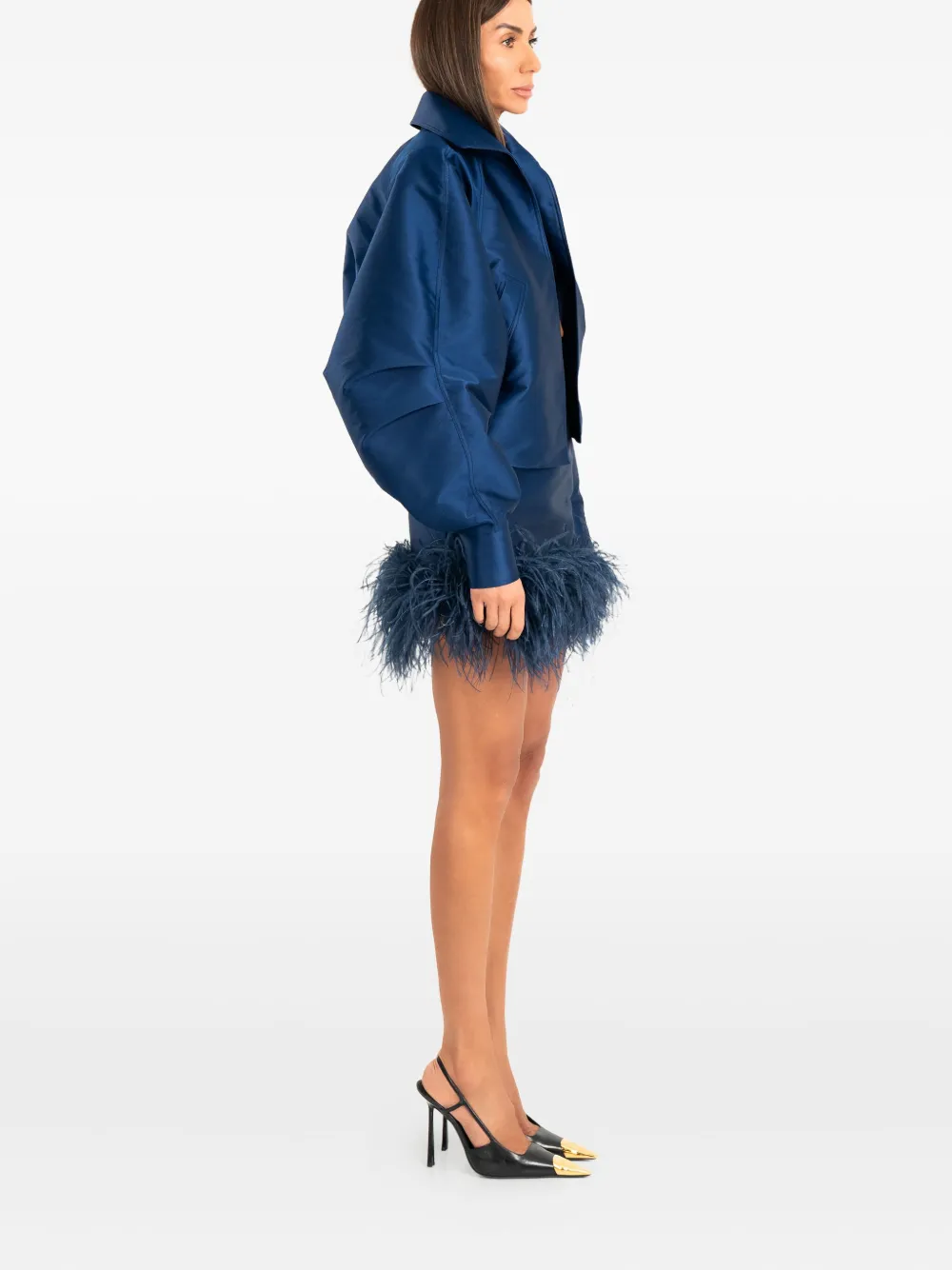Ana Radu Balloon-sleeve Jacket In Blue