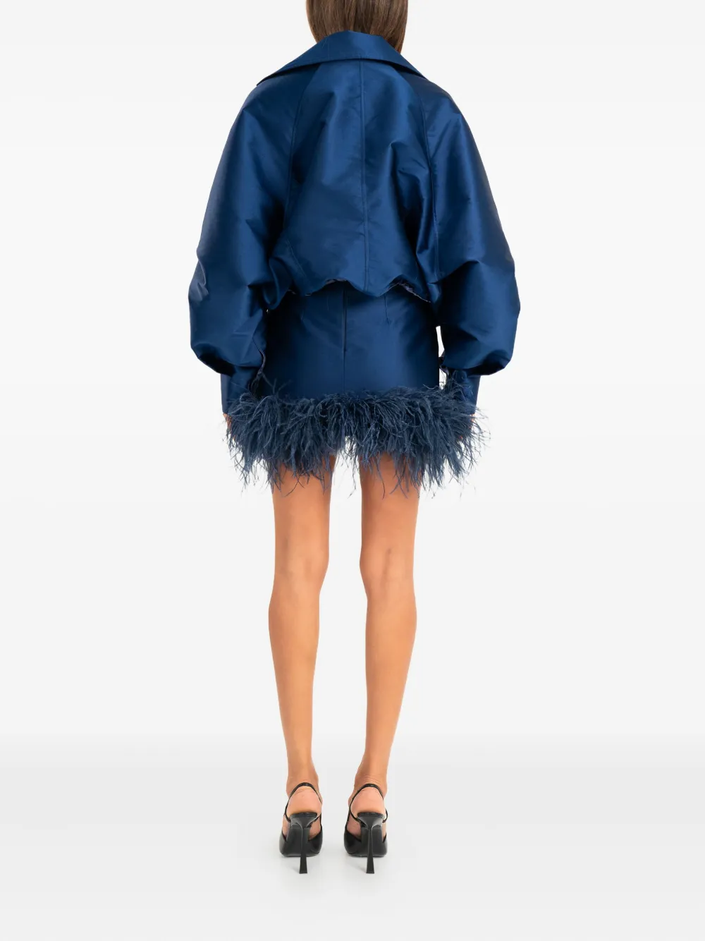 Ana Radu Balloon-sleeve Jacket In Blue