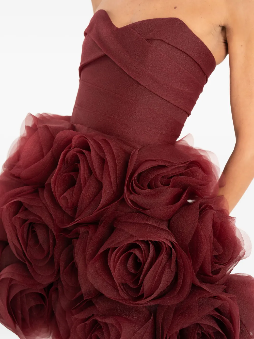 Ana Radu Strapless mini-jurk Rood