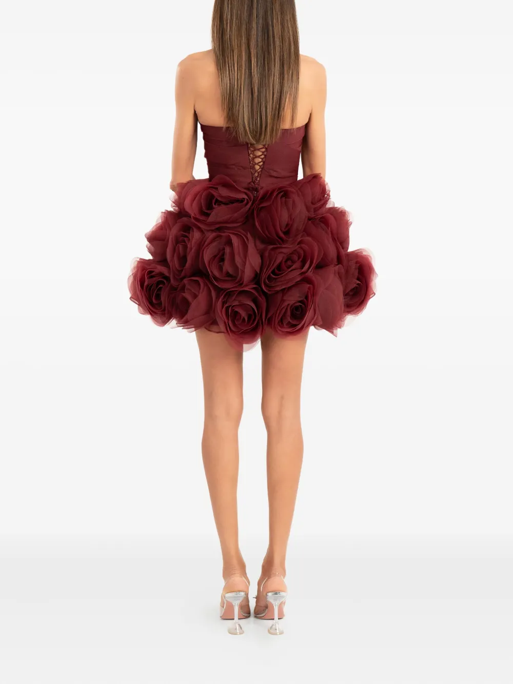 Ana Radu Strapless mini-jurk Rood