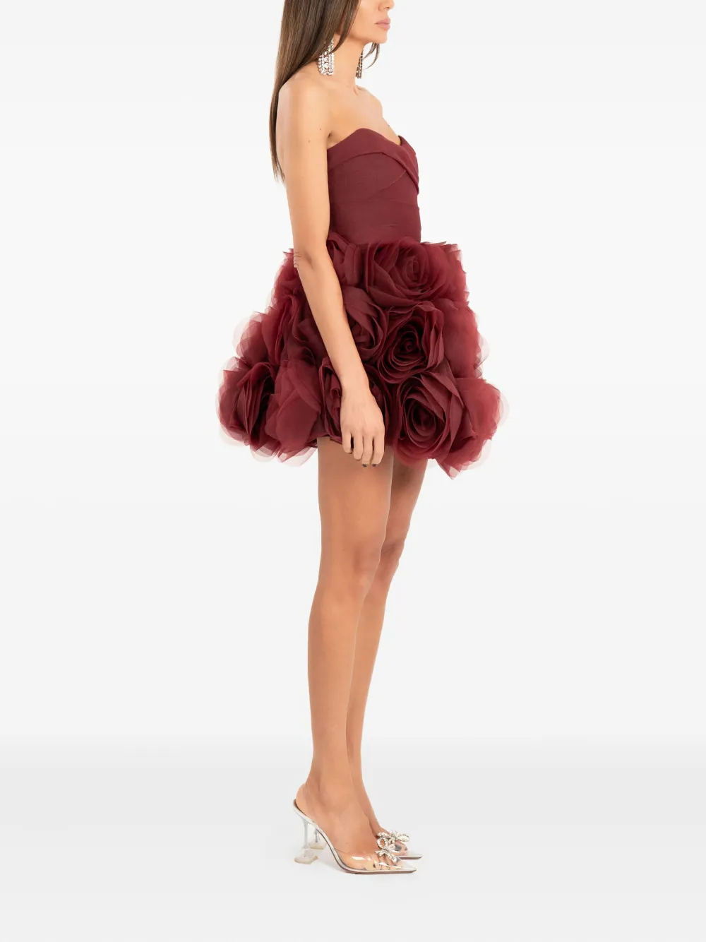 Ana Radu Strapless mini-jurk Rood