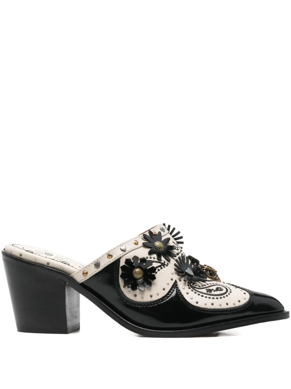 Kurt Geiger London 70mm floral-embellishment mules Zwart