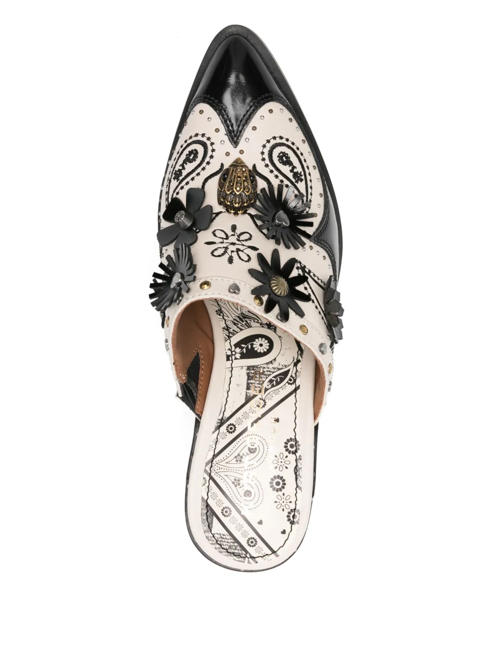 Kurt Geiger London 70mm floral-embellishment mules Zwart