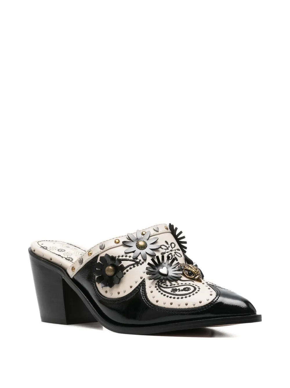 Kurt Geiger London 70mm floral-embellishment mules Zwart