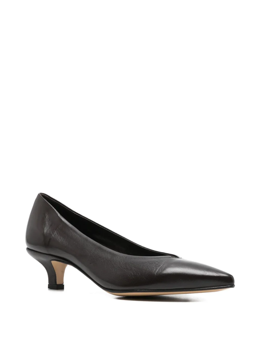 Pomme D'or Pointed-toe Leather Pumps In Brown