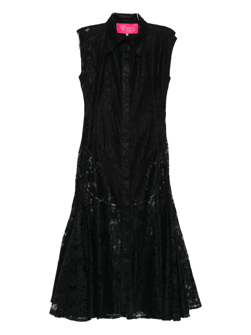 MIAU by Clara Rotescu laced midi dress - ブラック MIAU by Clara Rotescu laced midi dress - ブラック