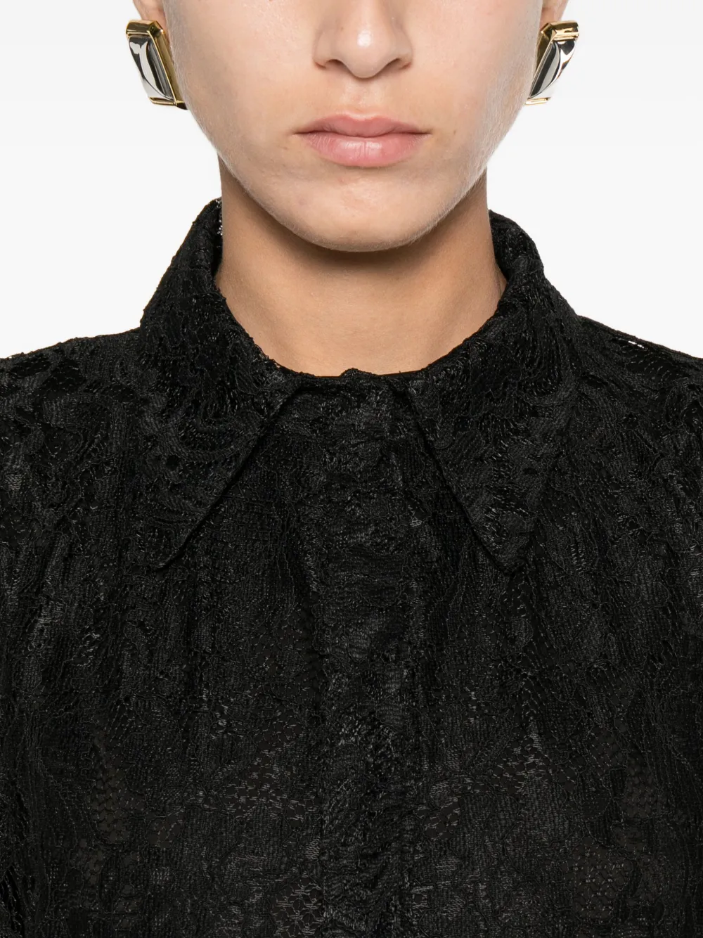 Miau By Clara Rotescu Laced Midi Dress In Black