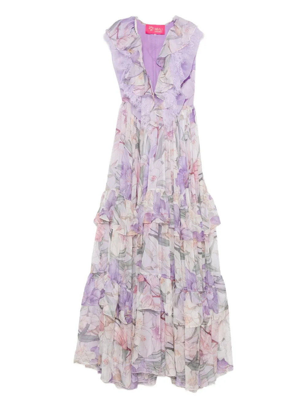 MIAU by Clara Rotescu floral-print maxi dress | Purple | Image 1